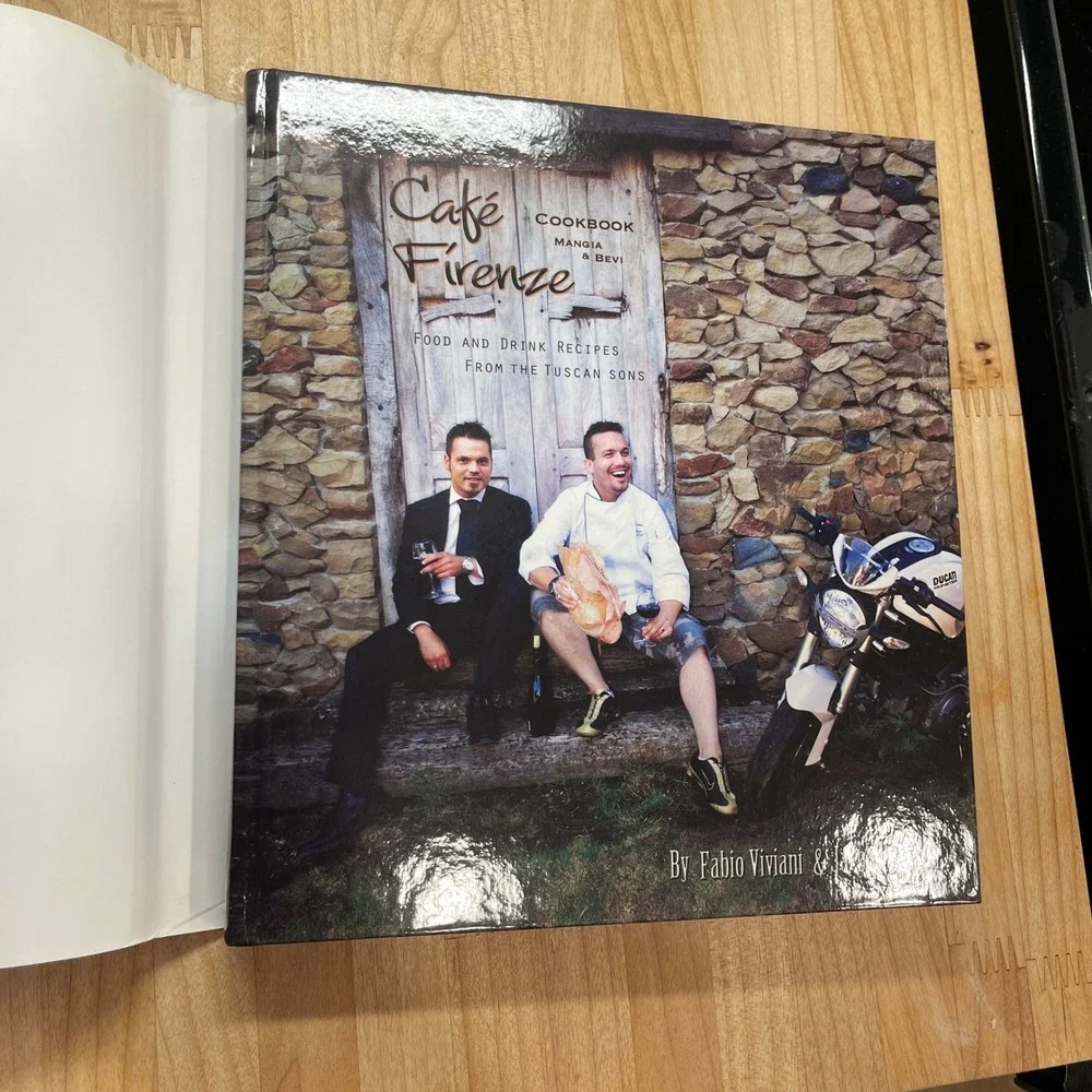 Cafe Firenze Cookbook Signed Jacopo Falleni Fabio Viviani Italian Recipes Tuscan